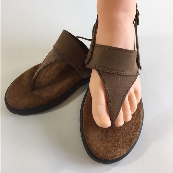 Arizona Jean Company Italy Tan Brown Genuine Leather Sandals size 7 - Picture 2 of 8